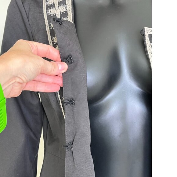 CAbi Turkish Delight Military Beaded Gray Jacket Size 6 | Style #184 - Picture 9 of 11